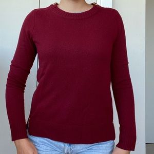 JCrew red wool sweater crew neck